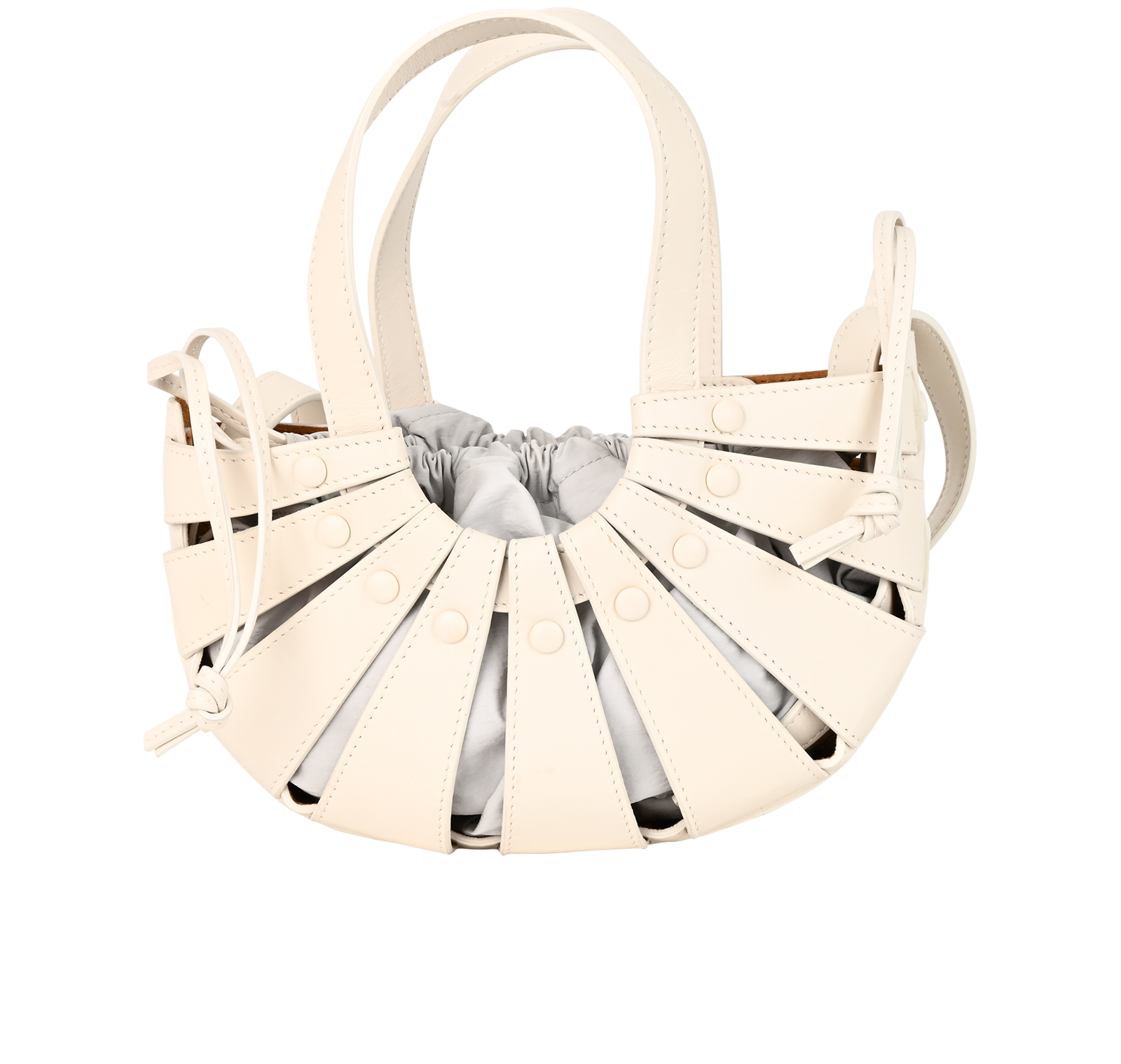 Small The Shell, &pound;750, Handbags, White, Fabric/Leather, Back view